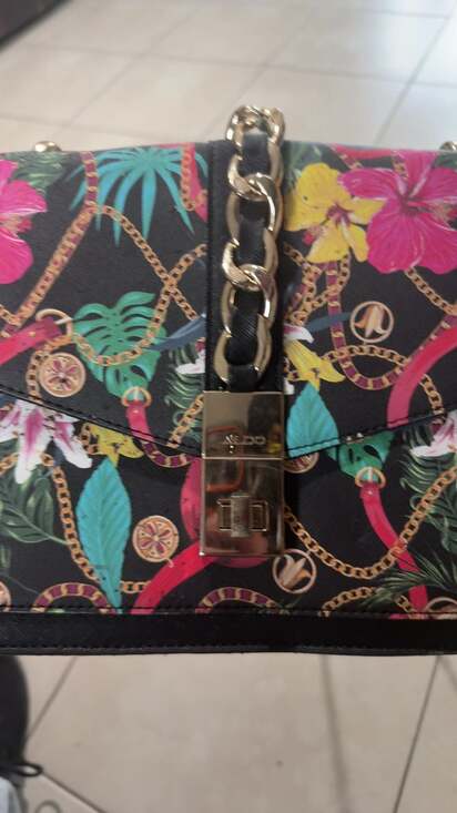 ALDO Floral Tropical Chain Print Crossbody Bag with Gold Hardware - Picture 3 of 4